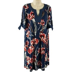 Ivanka Trump navy and red stretch shift